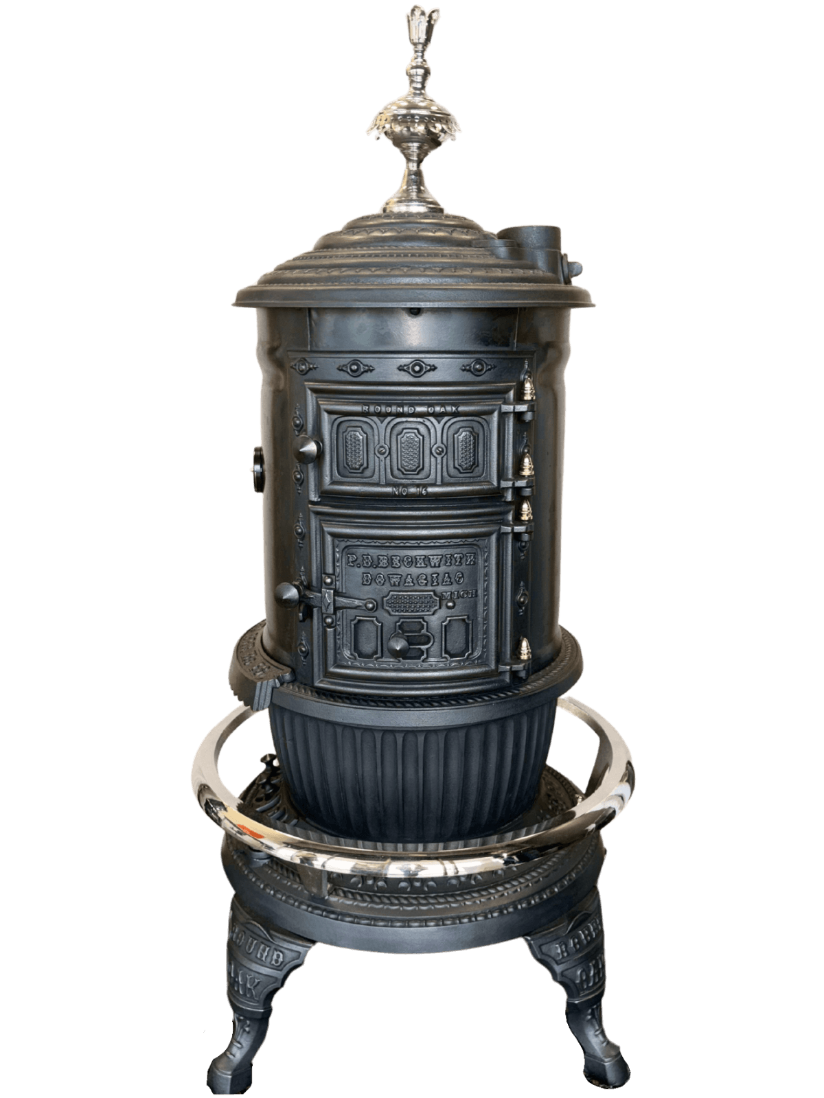 Antique cast iron stove from 1869